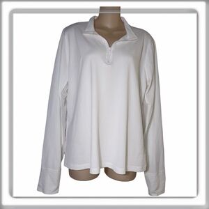 Tommy Bahama Everyday Active White 1/4 Zip Long Sleeve Top Shirt Size XL Golf